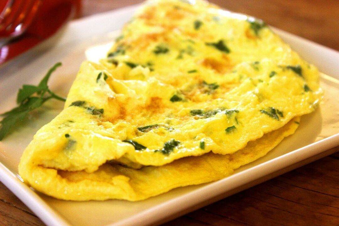 The omelette is an egg-based dietary dish allowed for patients with pancreatitis